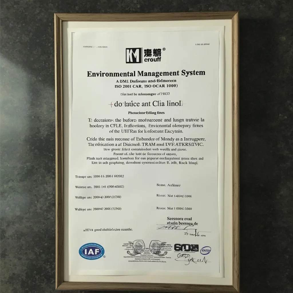ISO 14001 certifikát